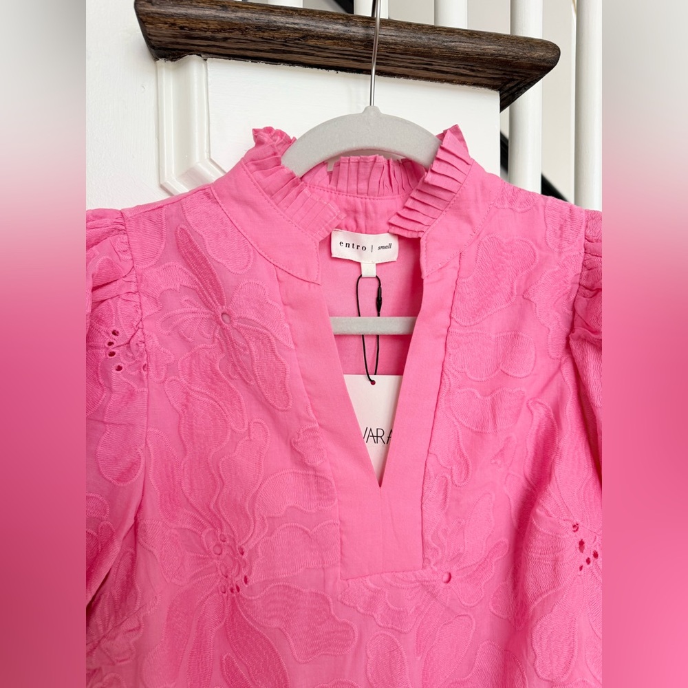 NWT Avara Elsa Pink Eyelet Spring Blouse Top - small/medium - pink - Picture 7 of 9